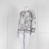 Marccain White and Black Embroidery Off The Shoulder Blouse