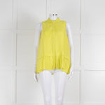 Rosso35 Lime Green Sleeveless Shirt with Peplum