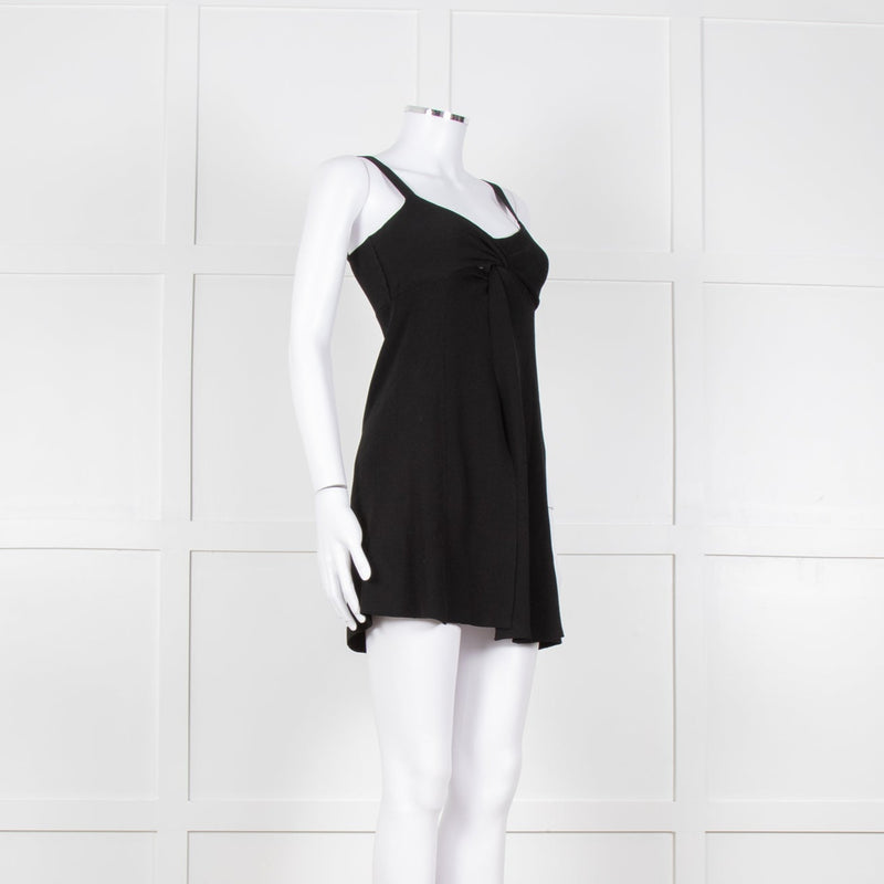 Twinset Black Knit Knot Front Open Sleeveless Top