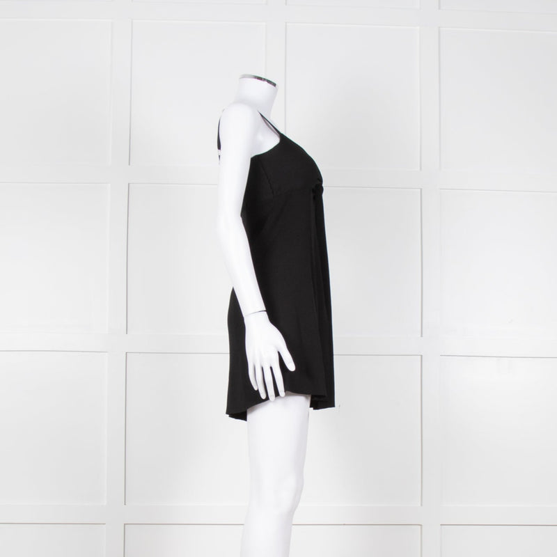 Twinset Black Knit Knot Front Open Sleeveless Top