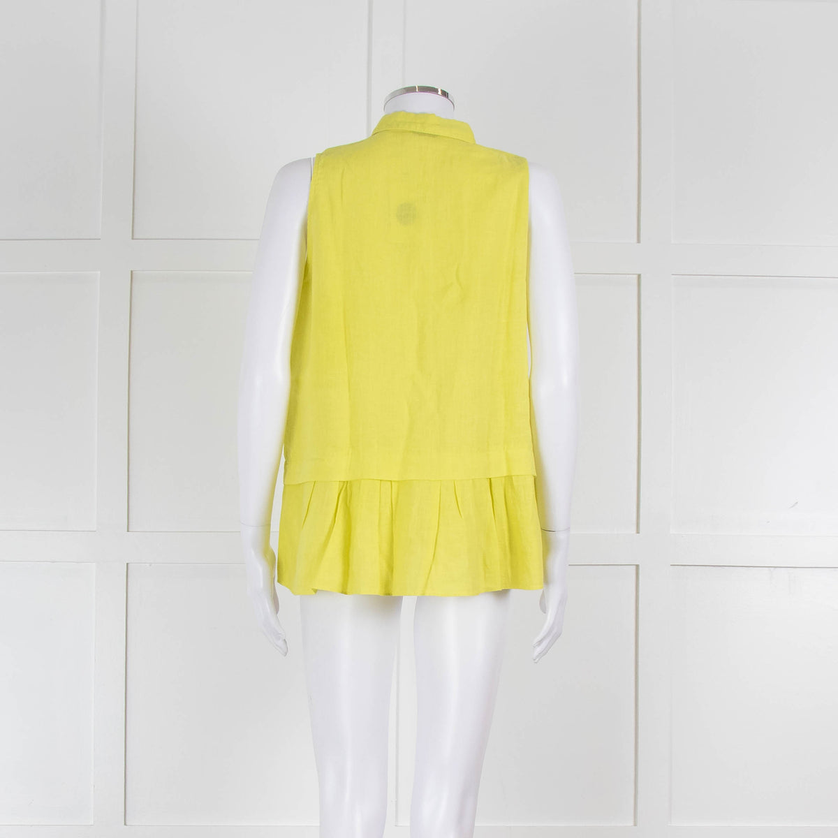 Rosso35 Lime Green Sleeveless Shirt with Peplum