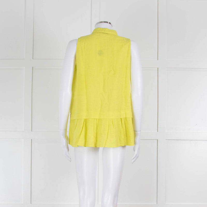 Rosso35 Lime Green Sleeveless Shirt with Peplum