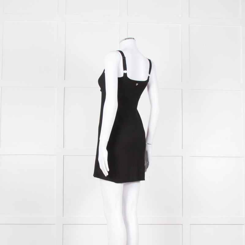 Twinset Black Knit Knot Front Open Sleeveless Top