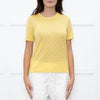 Majestic Filatures Yellow Cashmere Pointelle Short Sleeve Top