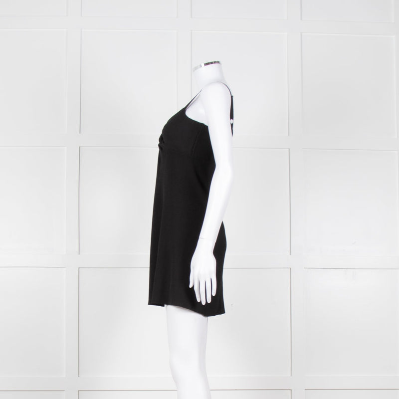 Twinset Black Knit Knot Front Open Sleeveless Top