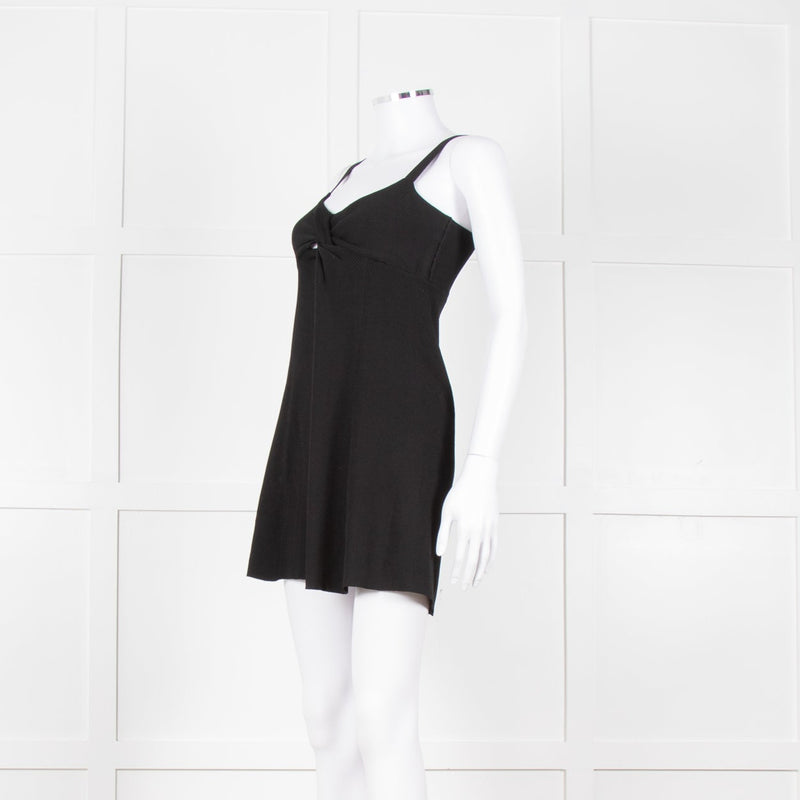 Twinset Black Knit Knot Front Open Sleeveless Top