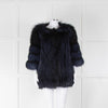 BY Bonnie Young Blue and Black Fox Fur Coat