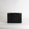 Saint Laurent Black Suede Quilted Envelope Crossbody