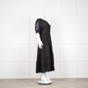 Waimari Black Cotton Lace Detail Puff Sleeve Maxi Dress