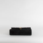 Saint Laurent Black Suede Quilted Envelope Crossbody