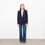 Ralph Lauren Navy Cashmere  Gold Button Blazer Jacket