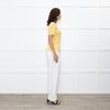 Majestic Filatures Yellow Cashmere Pointelle Short Sleeve Top