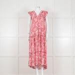 Poupette St Barth Pink Floral Print Tiered Dress
