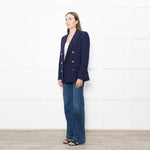 Ralph Lauren Navy Cashmere  Gold Button Blazer Jacket