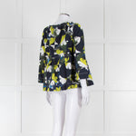 Odeeh Navy, Green and White Floral Off The Shoulder Top