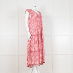 Poupette St Barth Pink Floral Print Tiered Dress