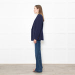 Ralph Lauren Navy Cashmere  Gold Button Blazer Jacket