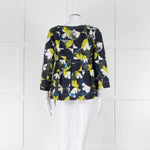 Odeeh Navy, Green and White Floral Off The Shoulder Top