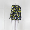 Odeeh Navy, Green and White Floral Off The Shoulder Top