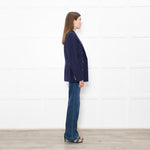 Ralph Lauren Navy Cashmere  Gold Button Blazer Jacket