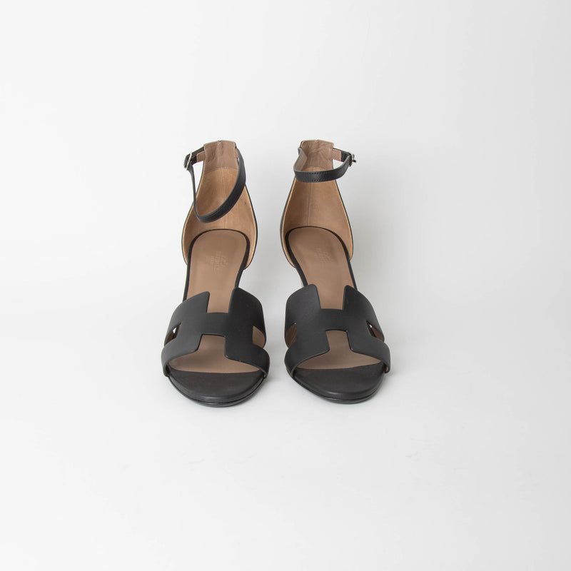 Hermes Black Legend Wedge Sandal