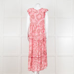 Poupette St Barth Pink Floral Print Tiered Dress