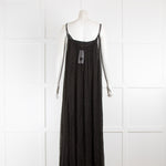 Mes Demoiselles Black Maxi Smock Dress with Small Metallic Studs