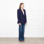 Ralph Lauren Navy Cashmere  Gold Button Blazer Jacket