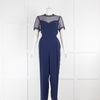 Michael Kors Navy Jumpsuit with Crochet Lace Top