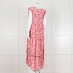 Poupette St Barth Pink Floral Print Tiered Dress