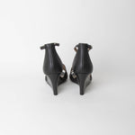 Hermes Black Legend Wedge Sandal