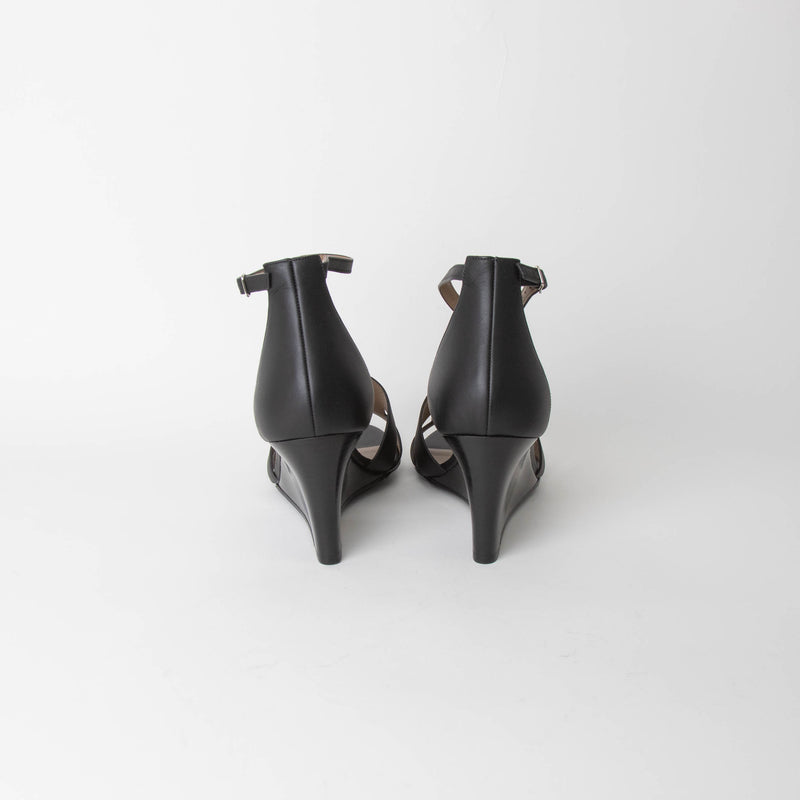 Hermes Black Legend Wedge Sandal
