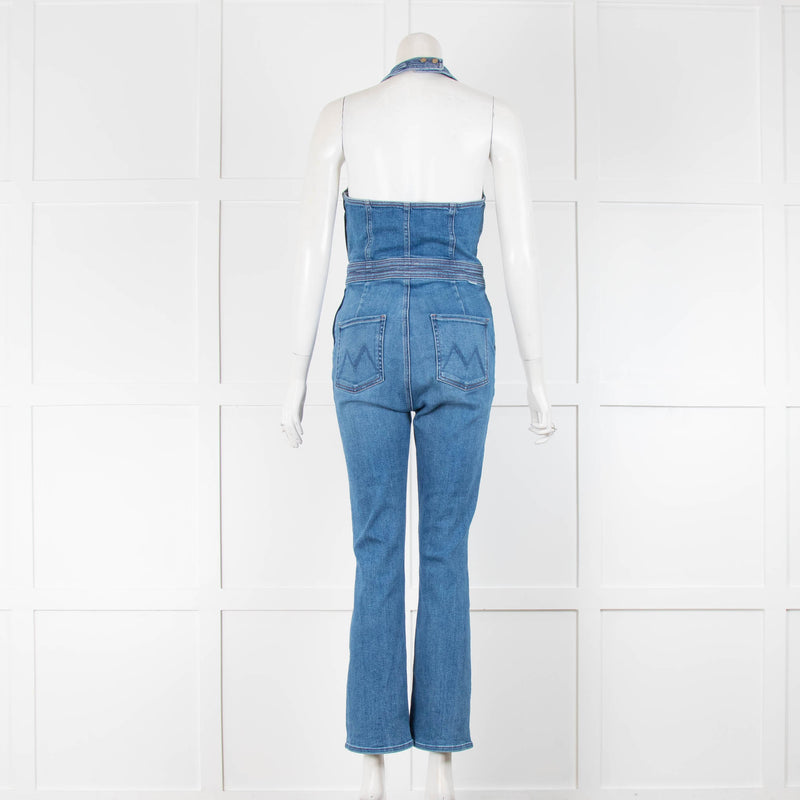 Mother Denim Blue Halterneck Jumpsuit