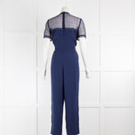 Michael Kors Navy Jumpsuit with Crochet Lace Top