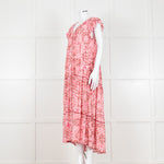 Poupette St Barth Pink Floral Print Tiered Dress