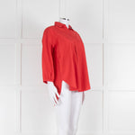 Marc Cain Red Cotton 3/4 Sleeve Tunic Shirt
