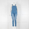 Frame Blue Denim Fitted Dungarees