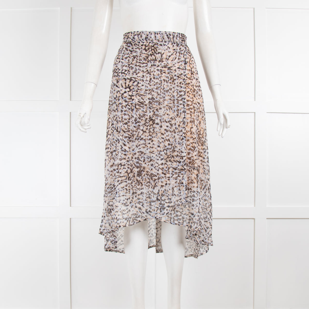Riani Sheer Animal Print Lurex Midi Skirt