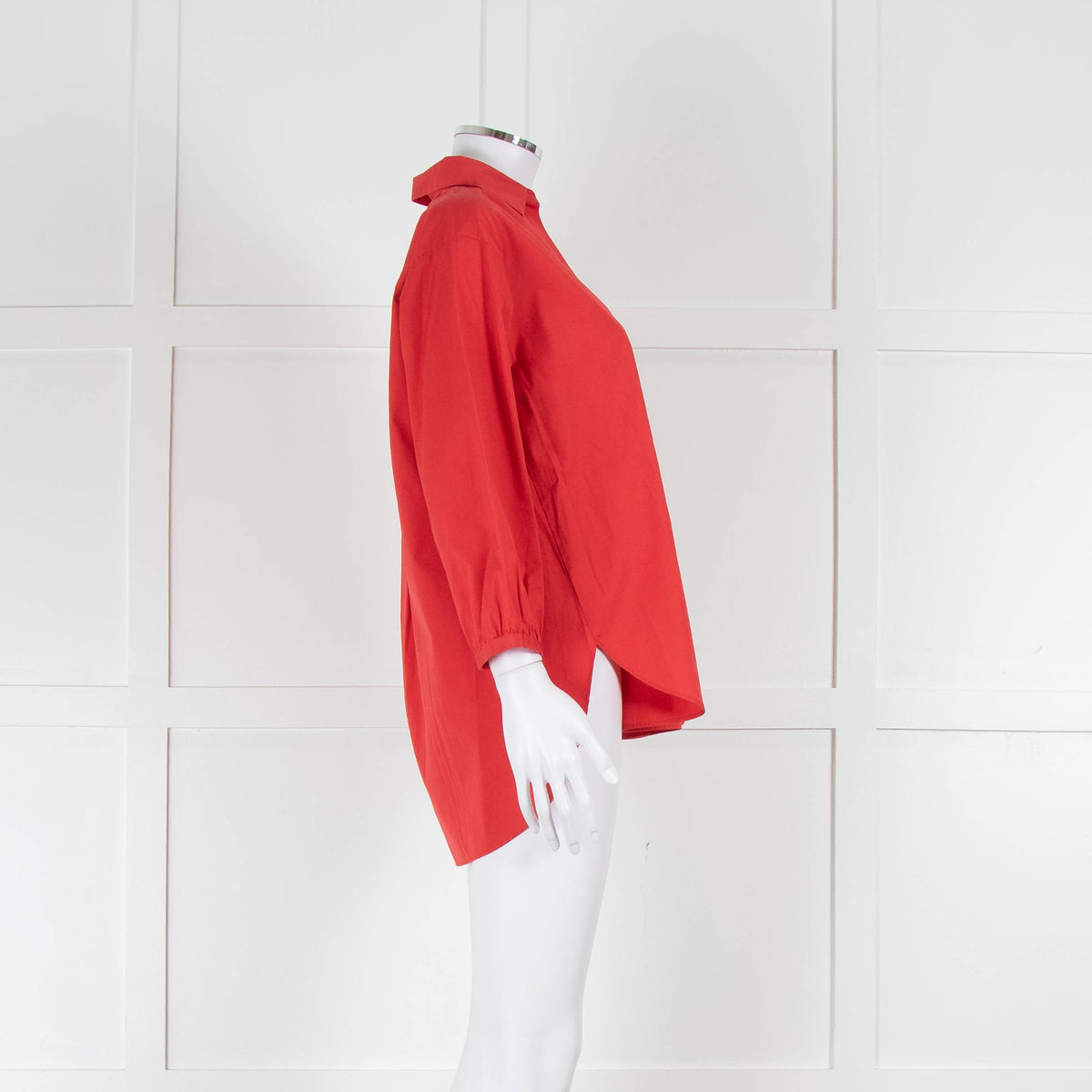 Marc Cain Red Cotton 3/4 Sleeve Tunic Shirt