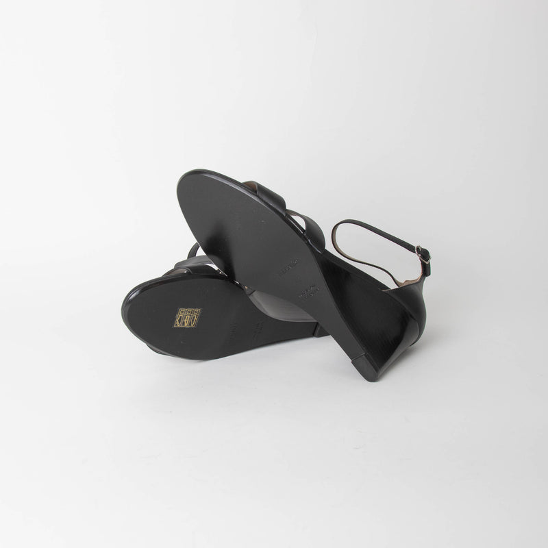 Hermes Black Legend Wedge Sandal