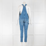 Frame Blue Denim Fitted Dungarees