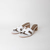 Hermes Oasis White Nude Block Heel Sandals