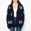Sergio Tacchini Navy Cucire Logo Printed Cardigan