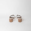 Hermes Oasis White Nude Block Heel Sandals