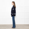 Sergio Tacchini Navy Cucire Logo Printed Cardigan