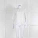 Strenesse White Cotton Wide Sleeve Tunic Top