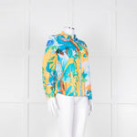 Sezane Blue Yellow Paradise Print Cotton Shirt