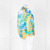 Sezane Blue Yellow Paradise Print Cotton Shirt