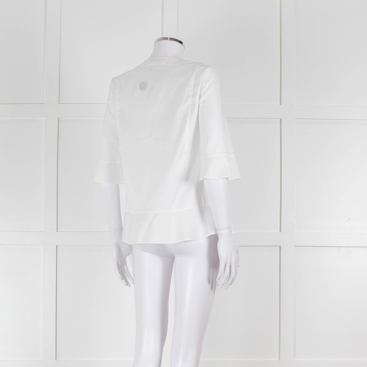 Strenesse White Cotton Wide Sleeve Tunic Top