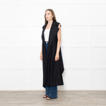 Harris Wharf London Black Cotton Sleeveless Wool Coat
